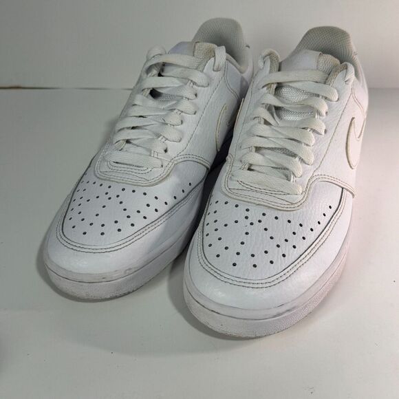 Nike Court Vision Low Run Shoes Size 8 Triple White Men's CD5463-100 - Picture 1 of 6